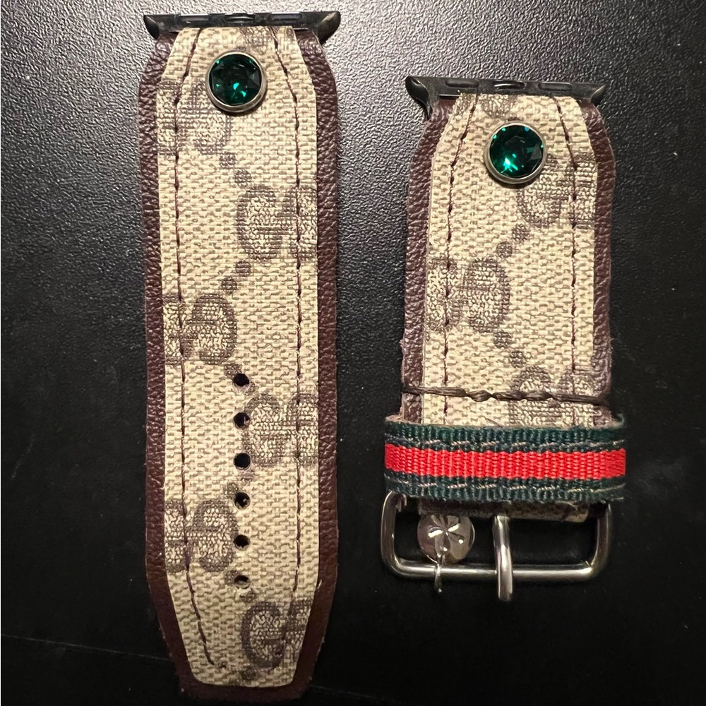 SparklBands Authentic Upcycled brown webbed Gucci
